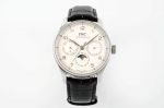 TW Factory Replica IWC Portuguese Perpetual Calendar SS Bezel White Dial Men 42MM Watch